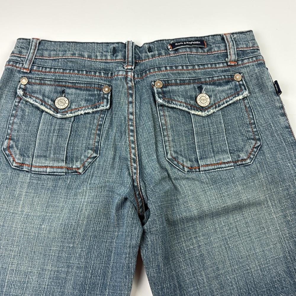 Rock & Republic Siouxsie Boot Cut vintage Jeans Blue Y2K Style Low Rise 26 - Picture 3 of 6